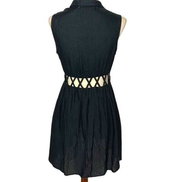 STARING AT STARS UO black lattice button front tunic dress size XS - Picture 8 of 11